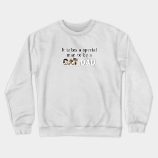 It takes a special man to be a cat dad - long hair tabby oil painting word art Crewneck Sweatshirt